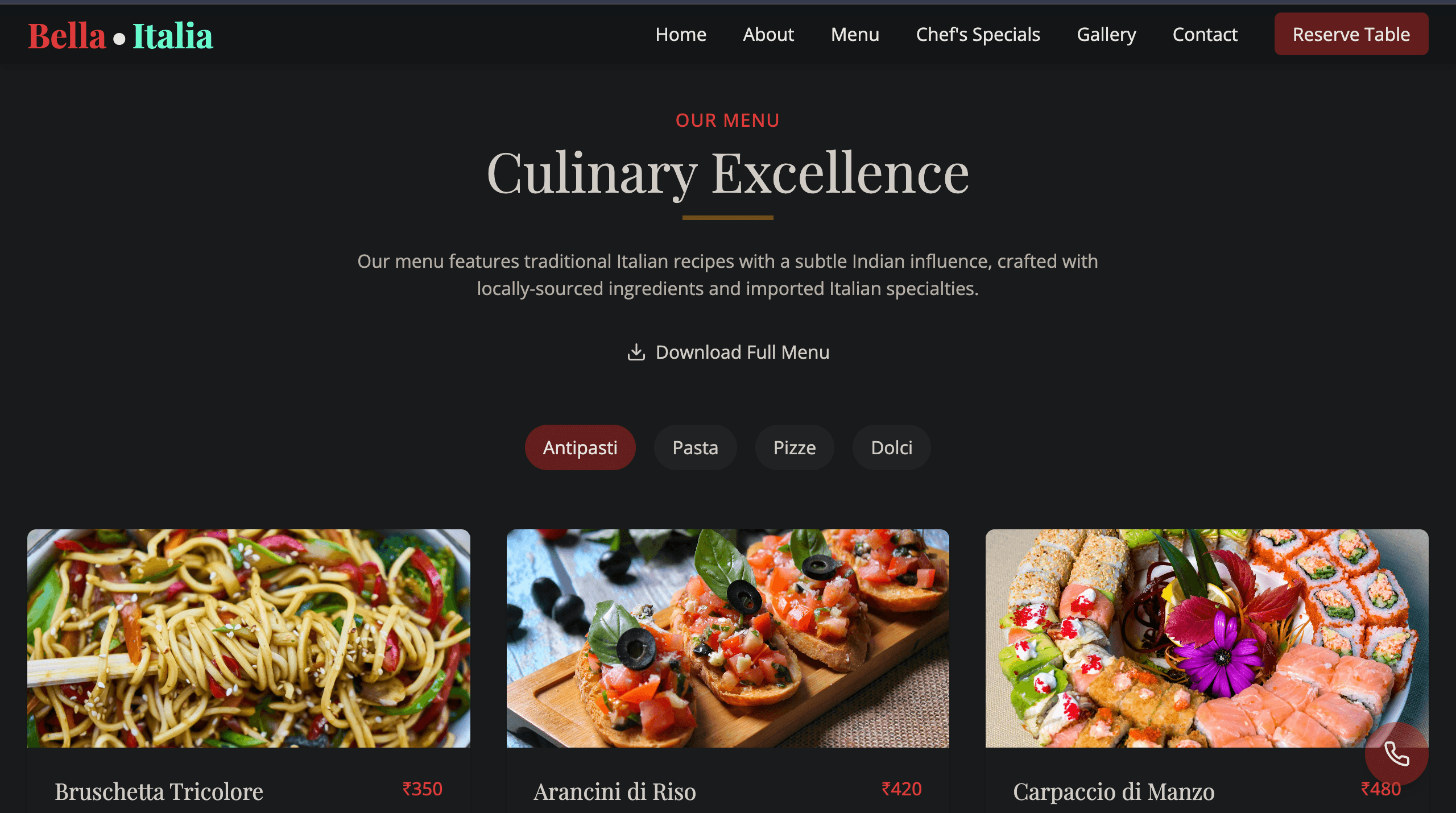 Bella Italia Restaurant