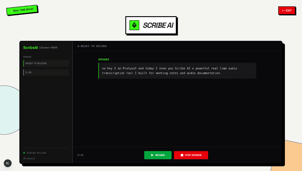 Scribe AI - Real-Time AI Transcription Platform
